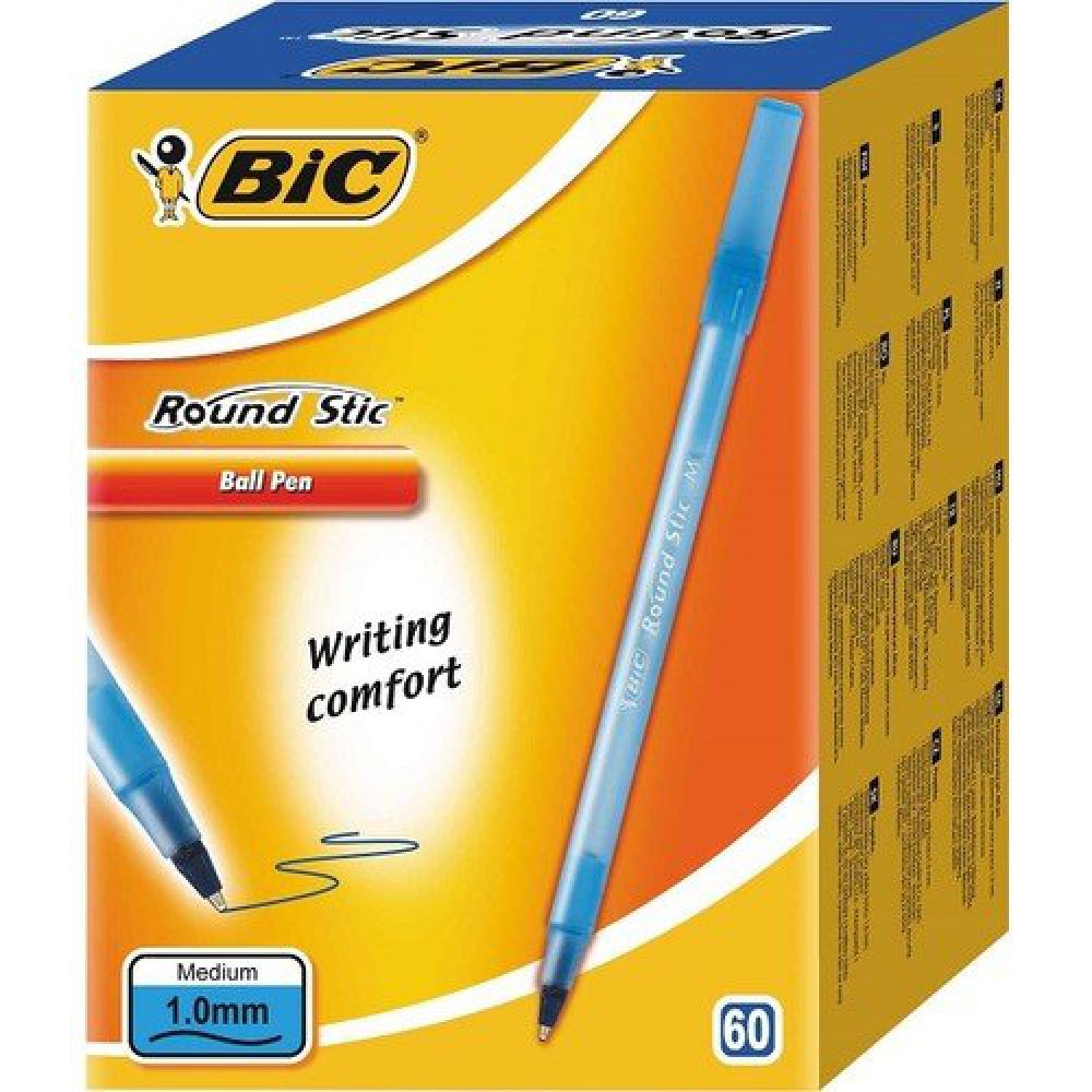 BİC ROUND STICK TÜKENMEZ 60 LI KUTU MAVİ