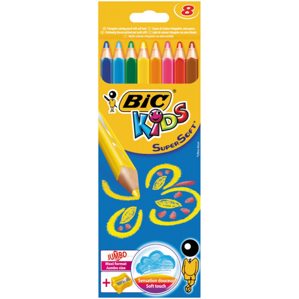 BIC SUPER SOFT JUMBO KURU BOYA 8 Lİ